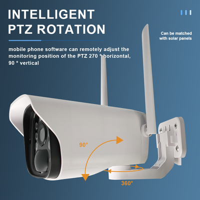Ηλιακή κάμερα νυχτερινής όρασης IP66 PTZ χρώματος επικέντρων εγχώριου WiFi κάμερων ασφαλείας υπαίθρια ασύρματη με μπαταρίες 1080p